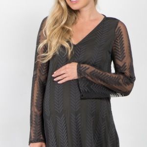 NWT Olive Maternity Dress Chevron Mesh pinkblush